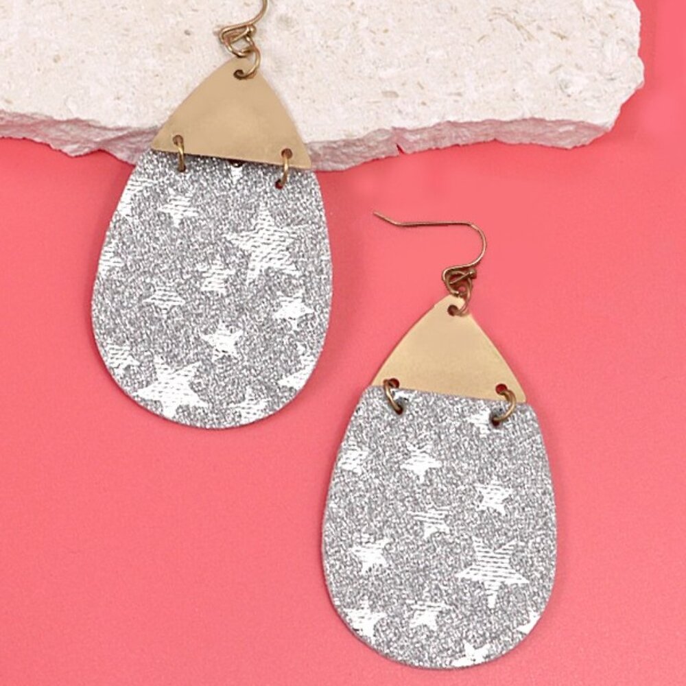 106. Star Glitter Teardrop Earrings